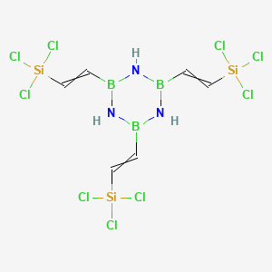 molecular formula C6H9B3Cl9N3Si3 B12599107 2,4,6-Tris[2-(trichlorosilyl)ethenyl]-1,3,5,2,4,6-triazatriborinane CAS No. 635685-17-5