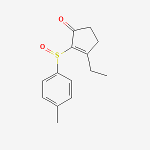 molecular formula C14H16O2S B12599111 3-Ethyl-2-(4-methylbenzene-1-sulfinyl)cyclopent-2-en-1-one CAS No. 873546-01-1