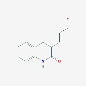 molecular formula C12H14FNO B12599117 3-(3-Fluoropropyl)-3,4-dihydroquinolin-2(1H)-one CAS No. 651315-42-3