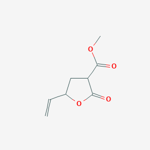 molecular formula C8H10O4 B12599122 3-Furancarboxylic acid, 5-ethenyltetrahydro-2-oxo-, methyl ester CAS No. 881383-21-7