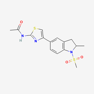 N-{4-[2-Methyl-1-(methylsulfonyl)-2,3-dihydro-1H-indol-5-yl]-1,3-thiazol-2-yl}acetamide