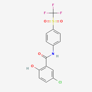 5-Chloro-2-hydroxy-N-{4-[(trifluoromethyl)sulfonyl]phenyl}benzamide