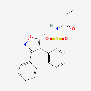 molecular formula C19H18N2O4S B1259919 n-[[(5-Methyl-3-phenylisoxazol-4-yl)-phenyl]sulfonyl]propanamide 
