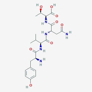 molecular formula C22H33N5O8 B12599195 L-Tyrosyl-L-valyl-L-asparaginyl-L-threonine CAS No. 915224-09-8