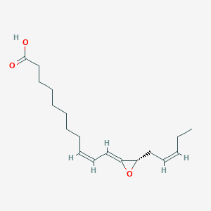 molecular formula C18H28O3 B1259923 (9Z,15Z)-(13S)-12,13-Epoxyoctadeca-9,11,15-trienoic acid 