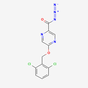 molecular formula C12H7Cl2N5O2 B12599233 5-[(2,6-Dichlorophenyl)methoxy]pyrazine-2-carbonyl azide CAS No. 642085-78-7