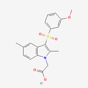 molecular formula C19H19NO5S B12599249 2-[3-(3-Methoxyphenyl)sulfonyl-2,5-dimethylindol-1-yl]acetic acid CAS No. 646514-88-7