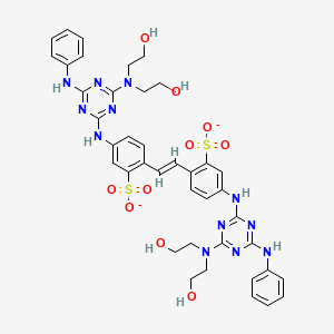 4,4'-Bis({4-anilino-6-[bis(2-hydroxyethyl)amino]-1,3,5-triazin-2-yl}amino)stilbene-2,2'-disulfonate