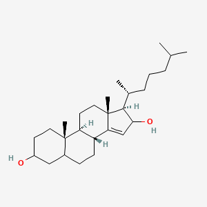 molecular formula C27H46O2 B1259927 (8R,9S,10S,13R,17R)-10,13-dimethyl-17-[(2R)-6-methylheptan-2-yl]-2,3,4,5,6,7,8,9,11,12,16,17-dodecahydro-1H-cyclopenta[a]phenanthrene-3,16-diol 