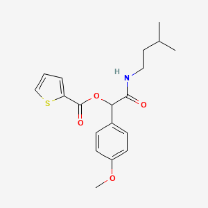 molecular formula C19H23NO4S B12599278 1-(4-Methoxyphenyl)-2-[(3-methylbutyl)amino]-2-oxoethyl thiophene-2-carboxylate CAS No. 606114-62-9