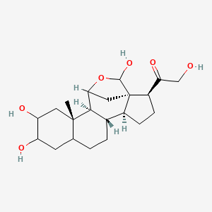 molecular formula C21H32O6 B1259930 2-hydroxy-1-[(1R,2S,5S,6S,14S,15S)-11,12,18-trihydroxy-14-methyl-17-oxapentacyclo[14.2.1.01,5.06,15.09,14]nonadecan-2-yl]ethanone 