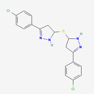 1H-Pyrazole, 5,5'-thiobis[3-(4-chlorophenyl)-4,5-dihydro-