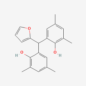 molecular formula C21H22O3 B12599304 2,2'-[(Furan-2-yl)methylene]bis(4,6-dimethylphenol) CAS No. 647859-62-9