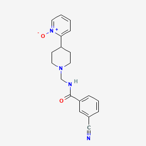 3-cyano-N-[[4-(1-oxidopyridin-1-ium-2-yl)piperidin-1-yl]methyl]benzamide