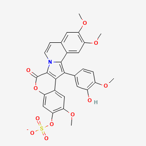 molecular formula C29H22NO11S- B1259932 层状菌素 α 20-硫酸盐(1-) 