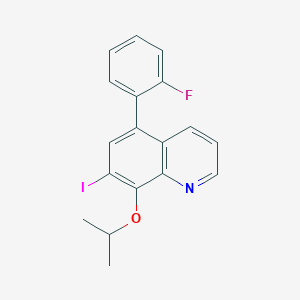 molecular formula C18H15FINO B12599346 5-(2-Fluorophenyl)-7-iodo-8-[(propan-2-yl)oxy]quinoline CAS No. 648897-03-4