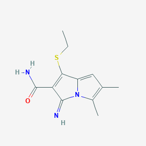 1-(Ethylsulfanyl)-3-imino-5,6-dimethyl-3H-pyrrolizine-2-carboxamide