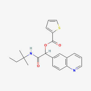 2-[(2-Methylbutan-2-yl)amino]-2-oxo-1-(quinolin-6-yl)ethyl thiophene-2-carboxylate