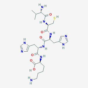 molecular formula C26H42N10O6S B12599399 L-Lysine, L-valyl-L-cysteinyl-L-histidyl-L-histidyl- CAS No. 872617-55-5