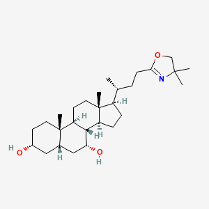 molecular formula C28H47NO3 B1259942 (3R,5S,7R,8R,9S,10S,13R,14S,17R)-17-[(2R)-4-(4,4-dimethyl-5H-1,3-oxazol-2-yl)butan-2-yl]-10,13-dimethyl-2,3,4,5,6,7,8,9,11,12,14,15,16,17-tetradecahydro-1H-cyclopenta[a]phenanthrene-3,7-diol 
