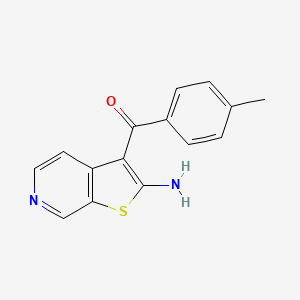 molecular formula C15H12N2OS B12599427 (2-Aminothieno[2,3-c]pyridin-3-yl)(4-methylphenyl)methanone CAS No. 914644-36-3