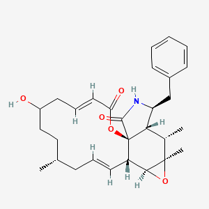 molecular formula C29H37NO5 B1259945 (1S,4E,10R,12E,14S,15S,17R,18S,19S,20S)-20-benzyl-7-hydroxy-10,17,18-trimethyl-2,16-dioxa-21-azatetracyclo[12.8.0.01,19.015,17]docosa-4,12-diene-3,22-dione 