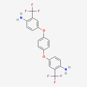 molecular formula C20H14F6N2O2 B12599479 4,4'-[1,4-Phenylenebis(oxy)]bis[2-(trifluoromethyl)aniline] CAS No. 874438-62-7