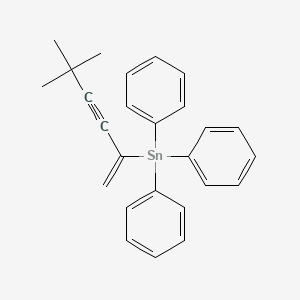 molecular formula C26H26Sn B12599519 Stannane, (4,4-dimethyl-1-methylene-2-pentynyl)triphenyl- CAS No. 650605-88-2