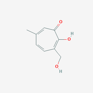 molecular formula C9H10O3 B12599575 2,4,6-Cycloheptatrien-1-one, 2-hydroxy-7-(hydroxymethyl)-4-methyl- CAS No. 650594-11-9