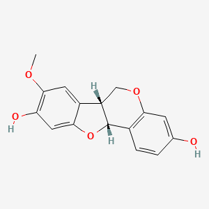 molecular formula C16H14O5 B1259963 (6aR,11aR)-8-methoxy-6a,11a-dihydro-6H-[1]benzofuro[3,2-c]chromene-3,9-diol 