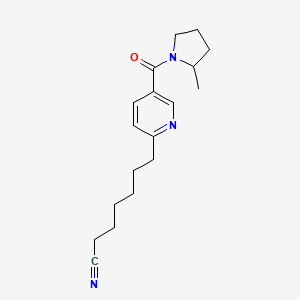 Pyrrolidine, 1-[[6-(6-cyanohexyl)-3-pyridinyl]carbonyl]-2-methyl-