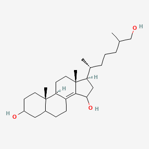 molecular formula C27H46O3 B1259968 (9R,10S,13R,17R)-17-[(2R)-7-hydroxy-6-methylheptan-2-yl]-10,13-dimethyl-2,3,4,5,6,7,9,11,12,15,16,17-dodecahydro-1H-cyclopenta[a]phenanthrene-3,15-diol 