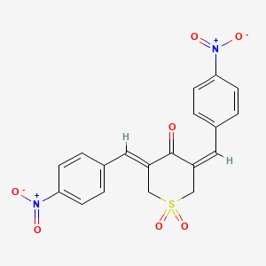 (3E,5Z)-3,5-bis[(4-nitrophenyl)methylidene]-1,1-dioxothian-4-one