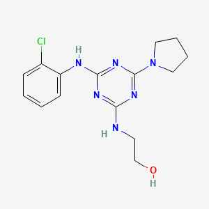 2-[[4-(2-Chloroanilino)-6-(1-pyrrolidinyl)-1,3,5-triazin-2-yl]amino]ethanol