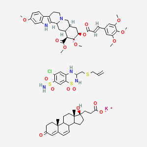 molecular formula C68H85ClKN5O17S3 B1260018 Althiazide, canrenoate potassium, rescinnamine drug combination CAS No. 76270-05-8