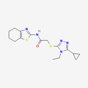 2-[(5-Cyclopropyl-4-ethyl-4H-1,2,4-triazol-3-yl)sulfanyl]-N-(4,5,6,7-tetrahydro-1,3-benzothiazol-2-yl)acetamide