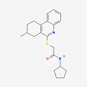 N-Cyclopentyl-2-[(8-methyl-7,8,9,10-tetrahydro-6-phenanthridinyl)sulfanyl]acetamide