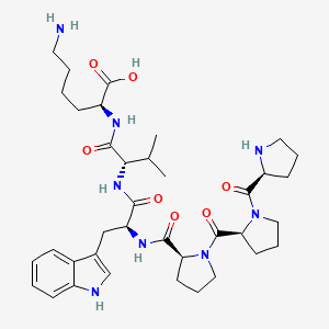 molecular formula C37H54N8O7 B12600377 L-Prolyl-L-prolyl-L-prolyl-L-tryptophyl-L-valyl-L-lysine CAS No. 634191-81-4