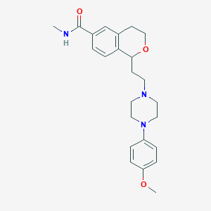 molecular formula C24H31N3O3 B1260043 1-[2-[4-(4-methoxyphenyl)piperazin-1-yl]ethyl]-N-methyl-3,4-dihydro-1H-isochromene-6-carboxamide 