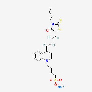 molecular formula C24H27N2NaO4S3 B1260056 sodium;4-[(4E)-4-[(E,4E)-4-(3-butyl-4-oxo-2-sulfanylidene-1,3-thiazolidin-5-ylidene)but-2-enylidene]quinolin-1-yl]butane-1-sulfonate 