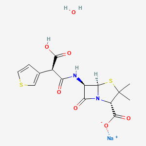 molecular formula C15H17N2NaO7S2 B1260060 Ticarcillin monosodium hydrate 