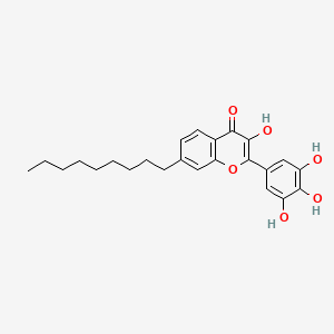 molecular formula C24H28O6 B12600609 3-Hydroxy-7-nonyl-2-(3,4,5-trihydroxyphenyl)-4H-1-benzopyran-4-one CAS No. 649551-62-2