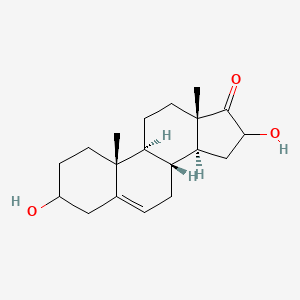 molecular formula C19H28O3 B1260063 (8R,9S,10R,13S,14S)-3,16-dihydroxy-10,13-dimethyl-1,2,3,4,7,8,9,11,12,14,15,16-dodecahydrocyclopenta[a]phenanthren-17-one 