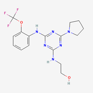 2-[[4-(1-Pyrrolidinyl)-6-[2-(trifluoromethoxy)anilino]-1,3,5-triazin-2-yl]amino]ethanol