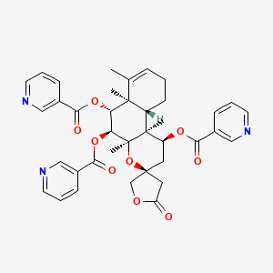 molecular formula C38H39N3O9 B1260091 6,7-Di-O-nicotinoylscutebarbatine G, (rel) 