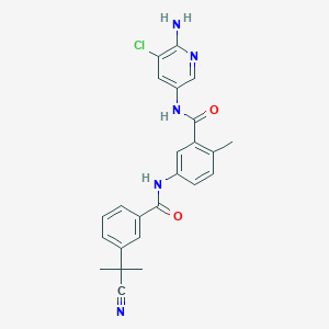 N-(6-Amino-5-chloropyridin-3-yl)-5-[3-(cyano-dimethylmethyl)benzoylamino]-2-methylbenzamide