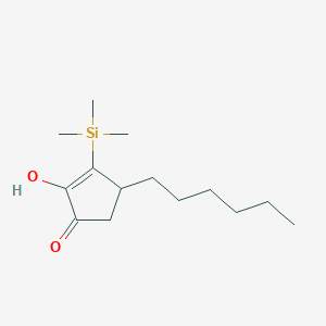 2-Cyclopenten-1-one, 4-hexyl-2-hydroxy-3-(trimethylsilyl)-