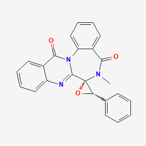 molecular formula C24H17N3O3 B1260117 NCGC00180312-03_C24H17N3O3_Spiro[oxirane-2,7'(13'H)-quinazolino[3,2-a][1,4]benzodiazepine]-5',13'(6'H)-dione, 6'-methyl-3-phenyl-, (2S,3S)- 