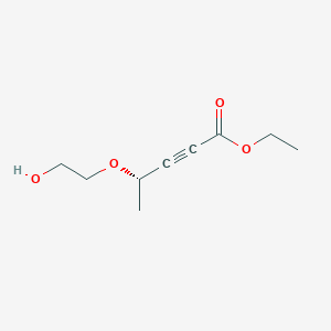 2-Pentynoic acid, 4-(2-hydroxyethoxy)-, ethyl ester, (4S)-