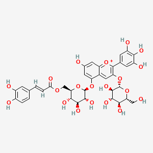 molecular formula C36H37O20+ B1260125 Delphinidin 3-glucoside 5-caffoyl-glucoside 